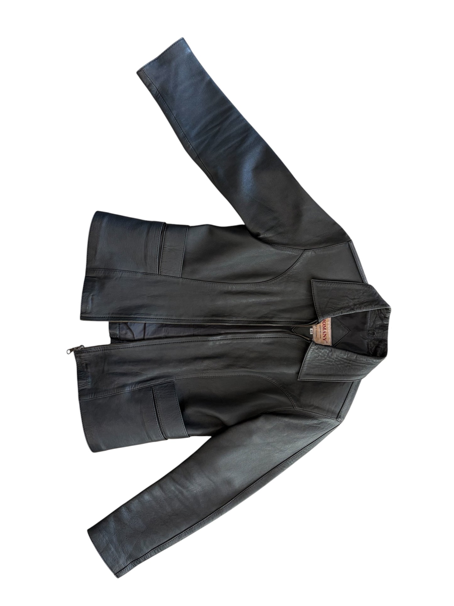 Vintage Jomany Longline Leather Jacket #12797