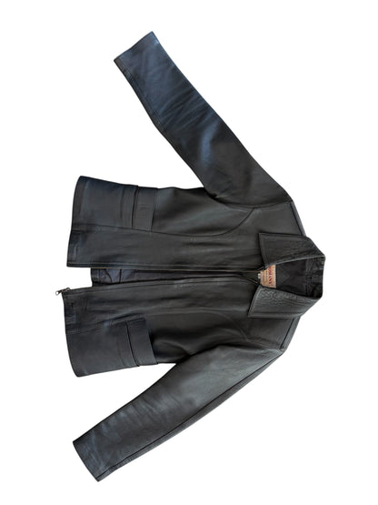 Vintage Jomany Longline Leather Jacket #12797