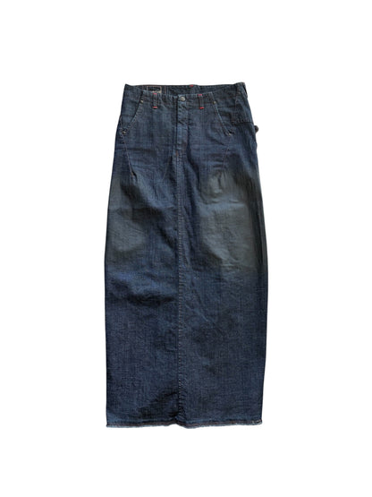 2000s Marithé + François Girbaud Distressed Denim Maxi Skirt #13132