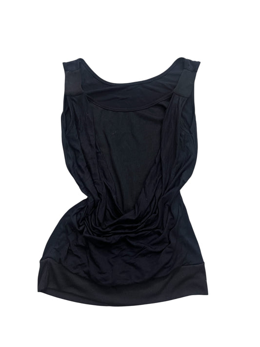 Black sleeveless draped top #11365