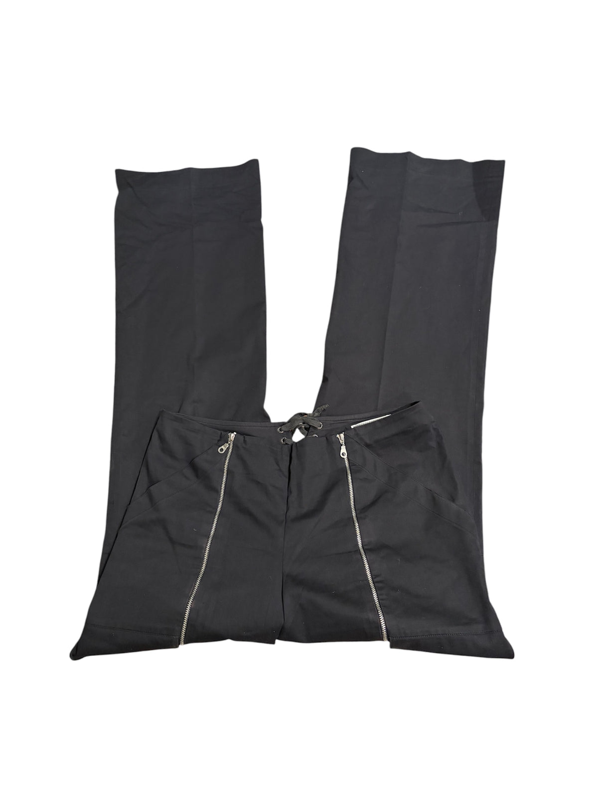 Bencivenga Black Lace-Up Flared Trousers with Zip Details #13575