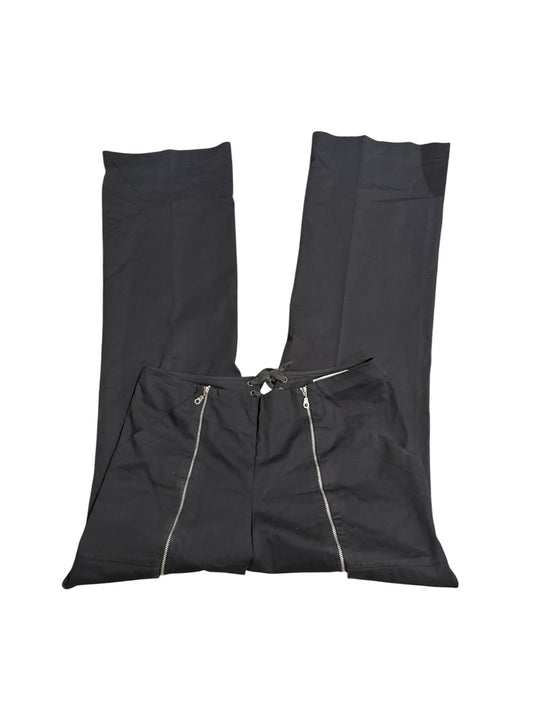Bencivenga Black Lace-Up Flared Trousers with Zip Details #13575
