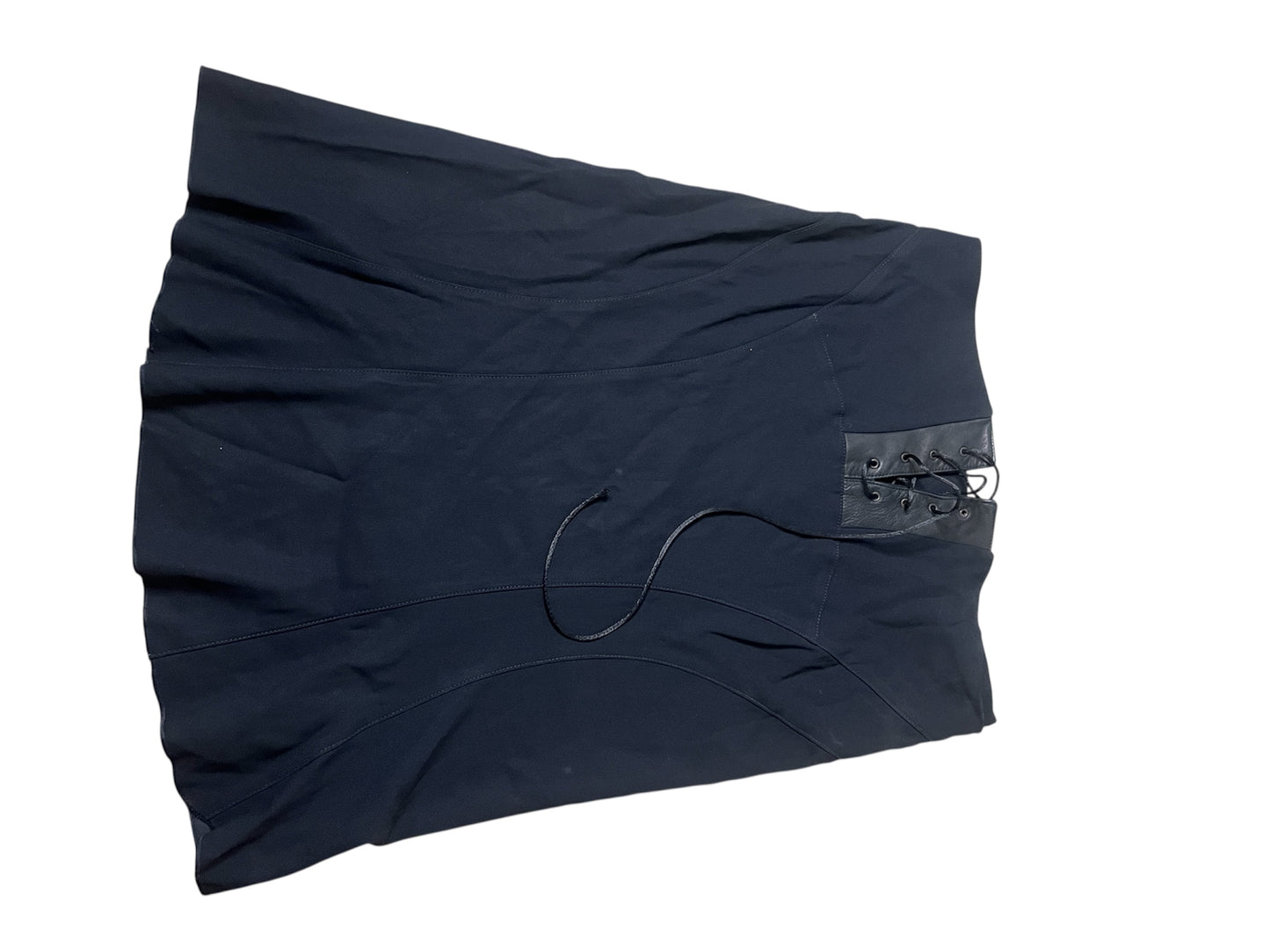Pinko Black Asymmetric Skirt with Lace-Up Detail #11600