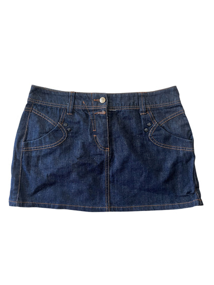 Dark Wash Y2K Denim Mini Skirt #12793