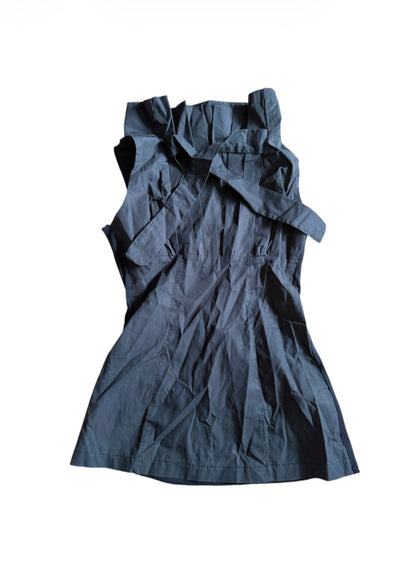 2000s Black Sculptural Wrap Top