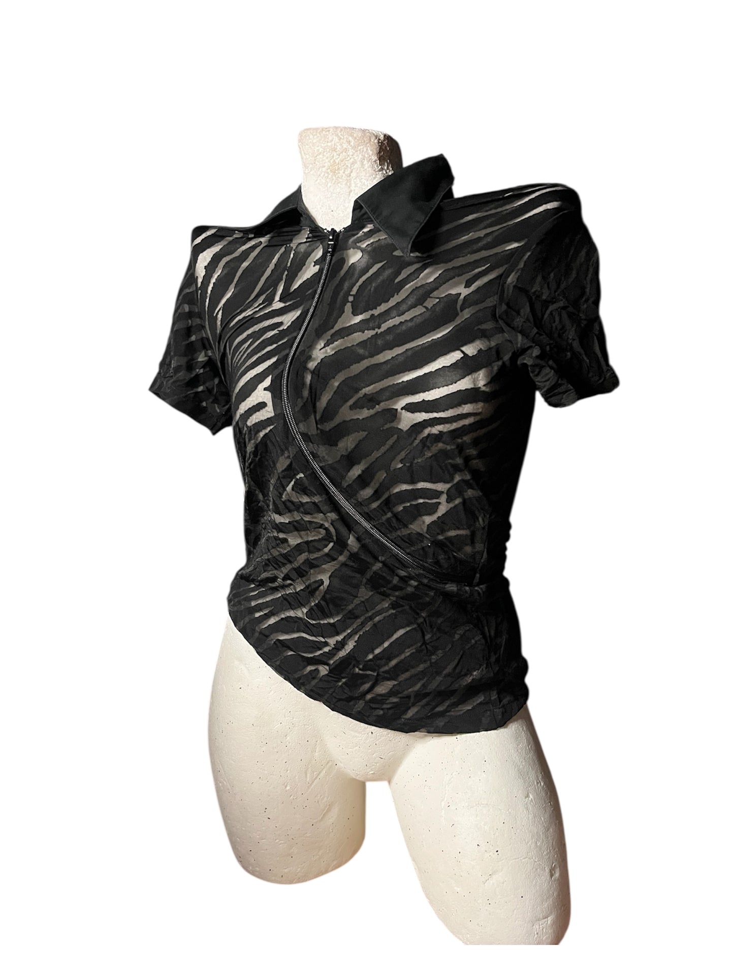 Sheer 2000s zip top #11335