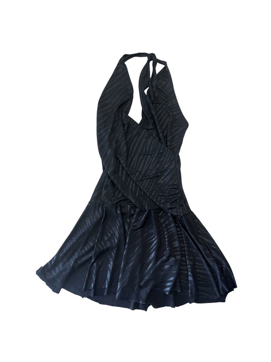 Midnight Zebra Halter Mini Dress #12763