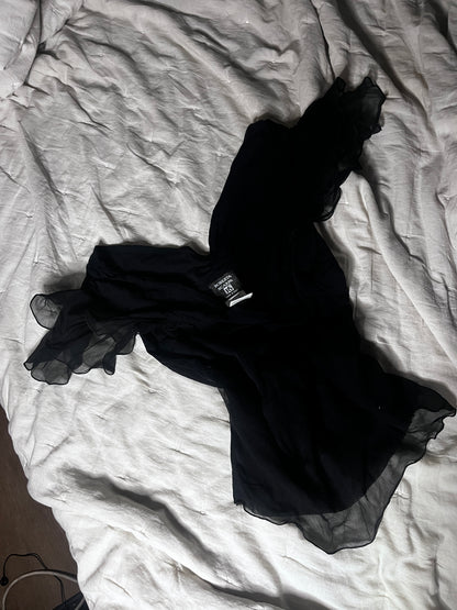 Roberta Scarpa black silk fairy top – made in Italy #11090