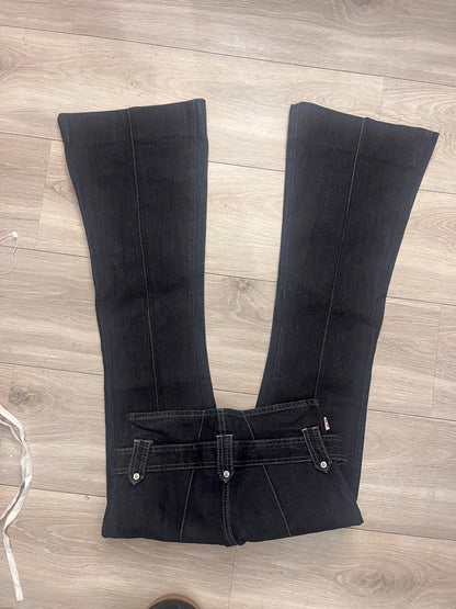 Black low-rise bootcut jeans #11375