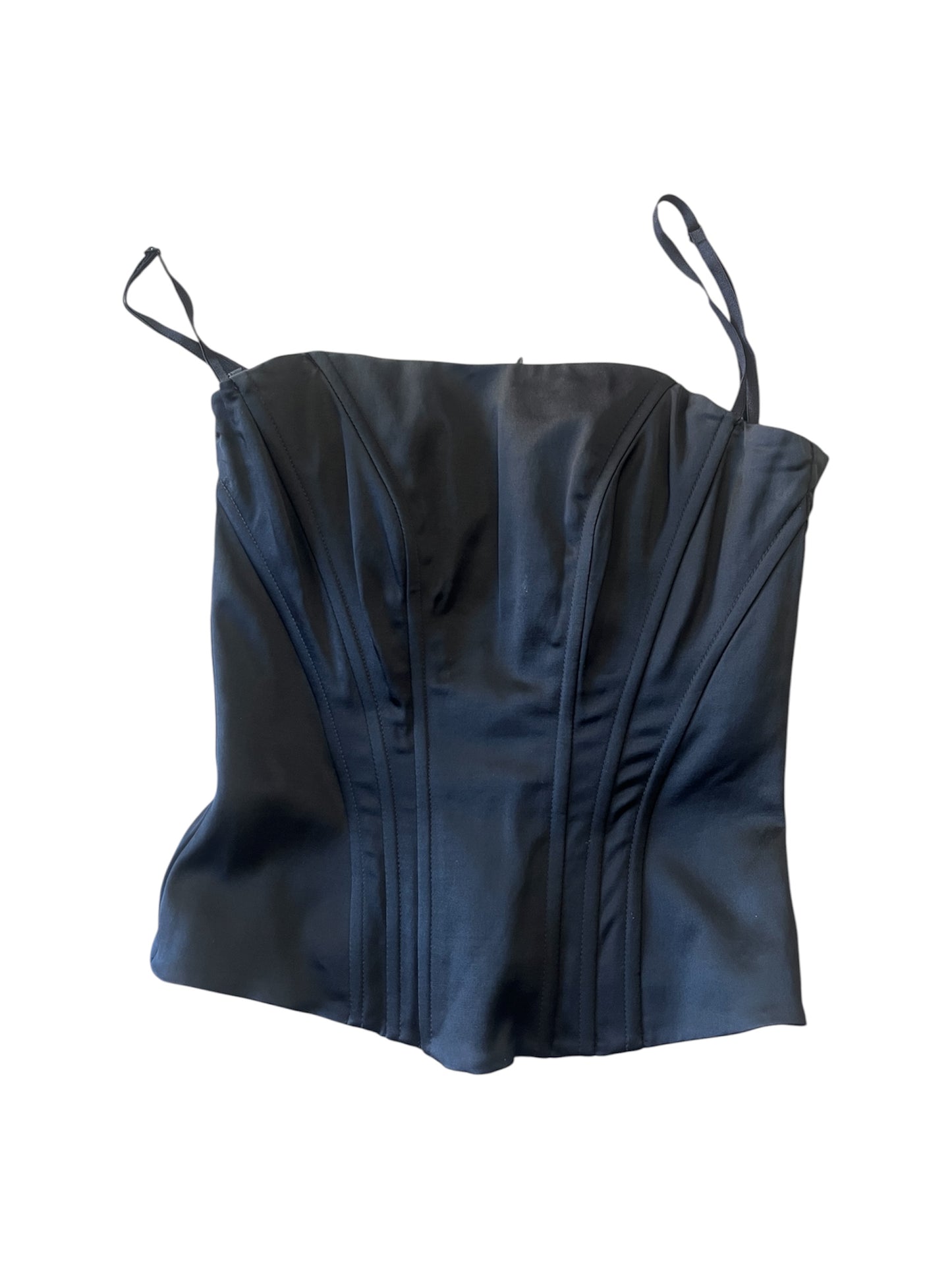 Black Satin Corset Top #12779