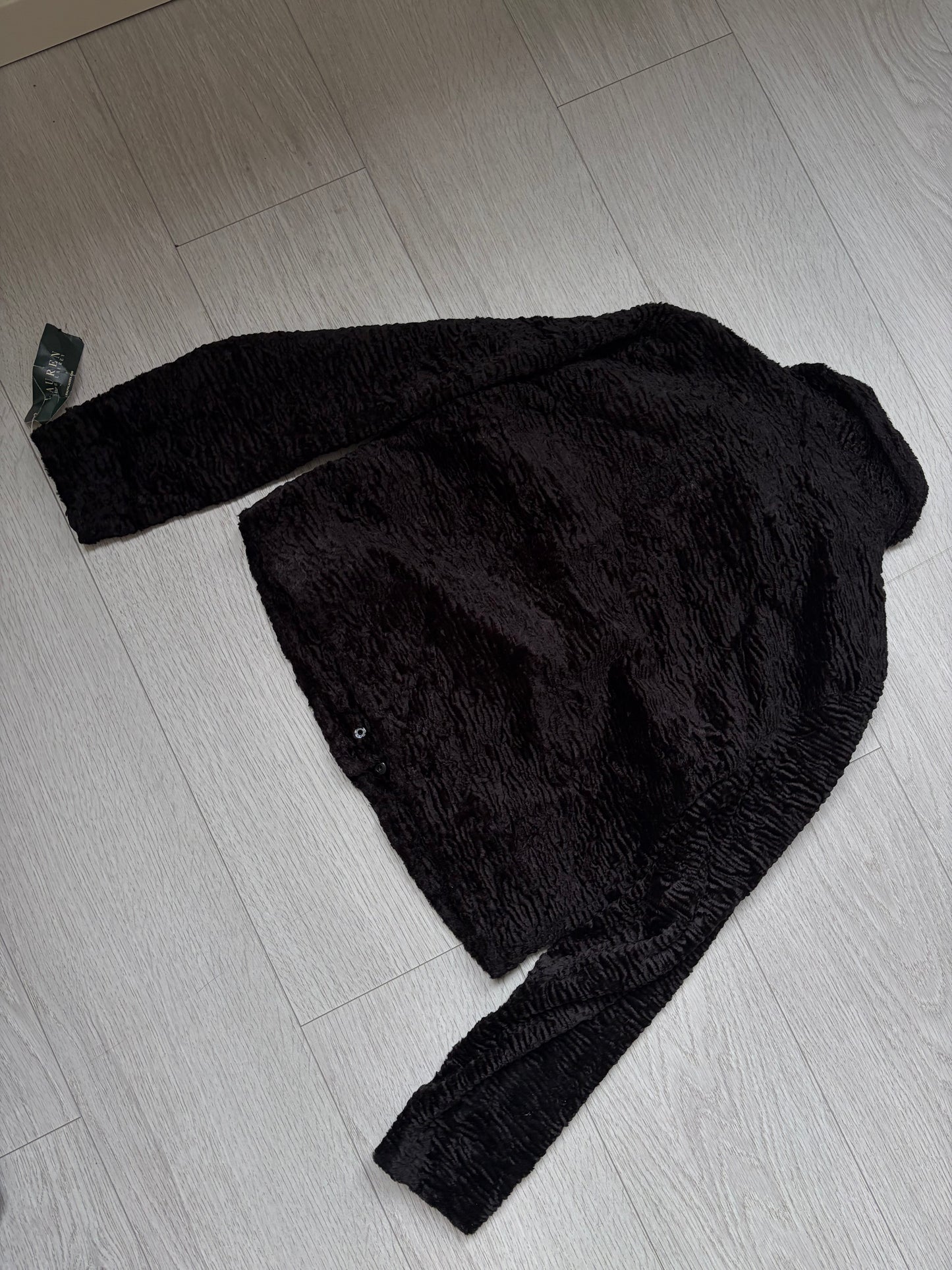 Vintage Lauren Ralph Lauren Textured Faux-Fur Jacket #13222
