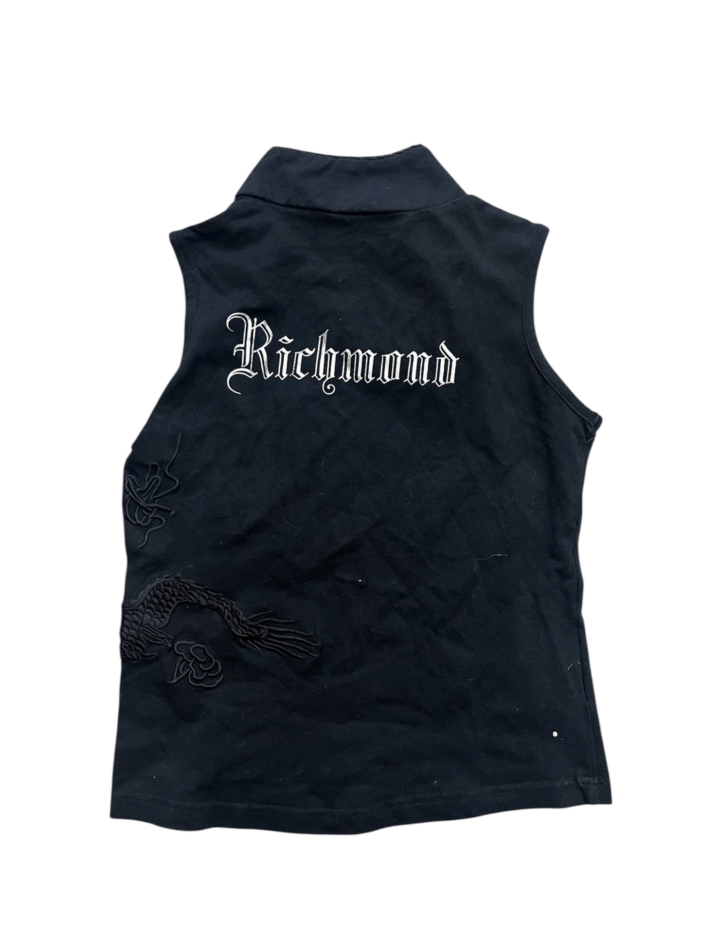 John Richmond Dragon Embroidered Sleeveless Top #11301