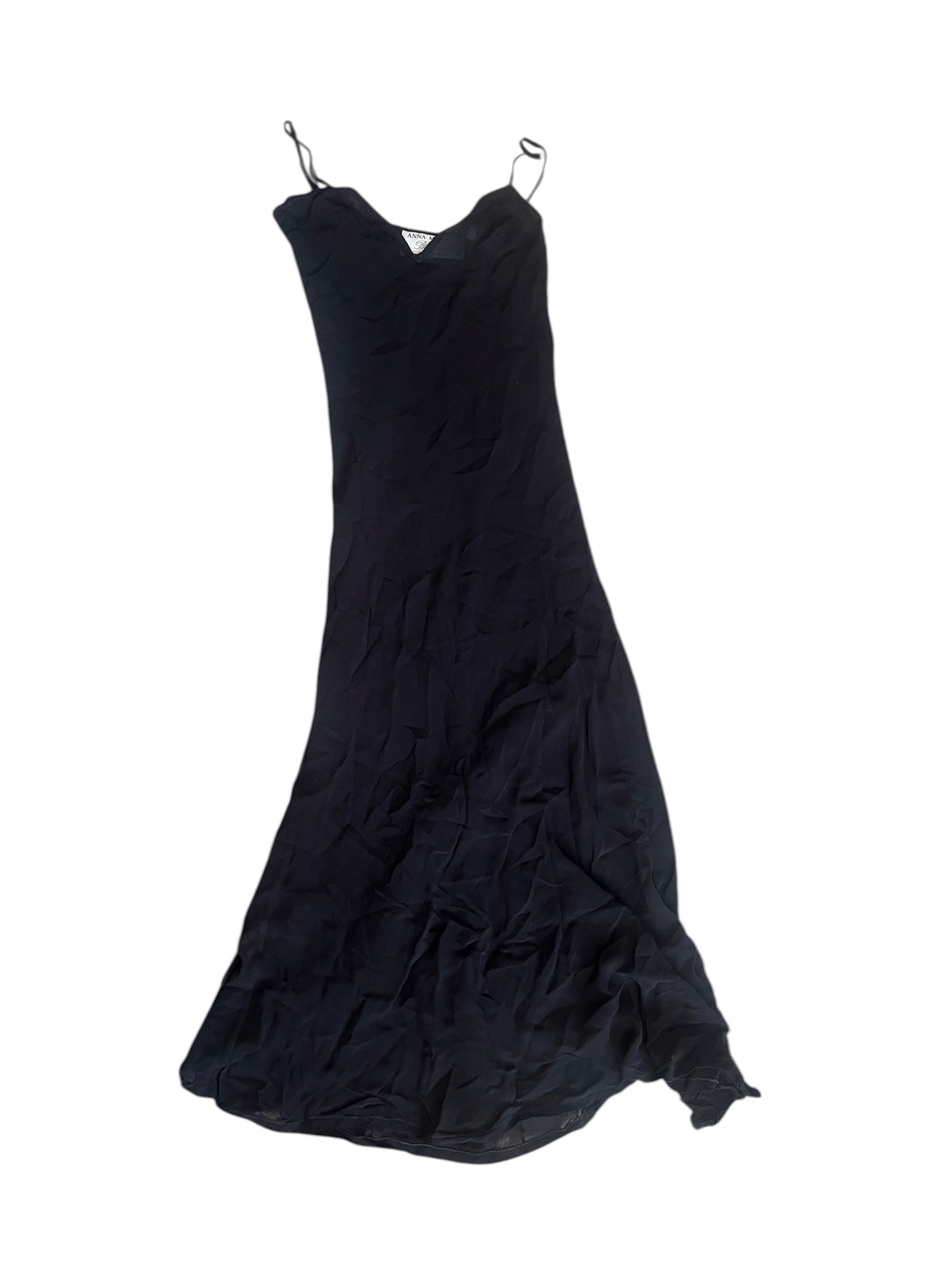 Blumarine Sheer Viscose Dress — Draped Adjustable Black #12194