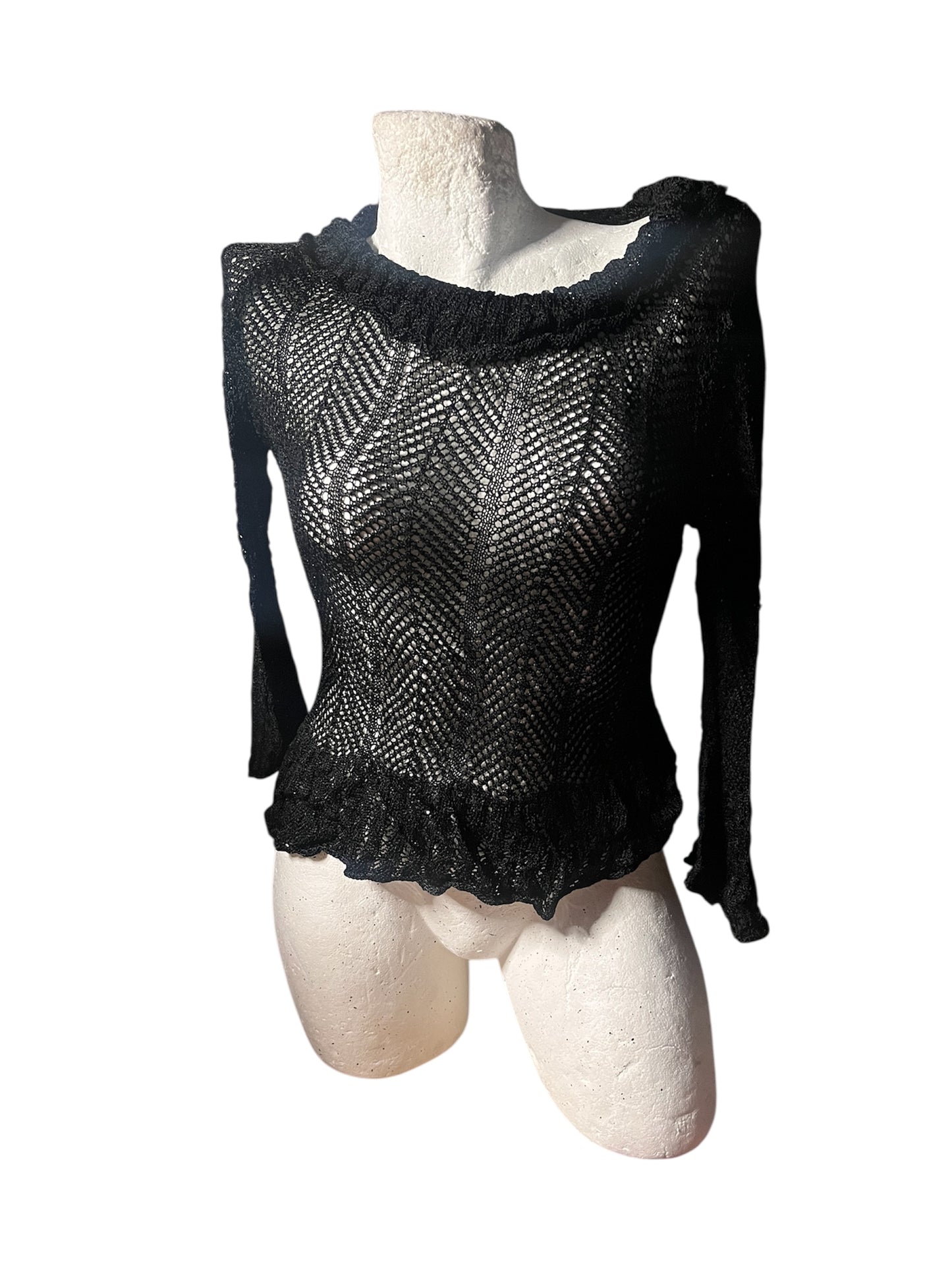 White Drop open-knit top #11336