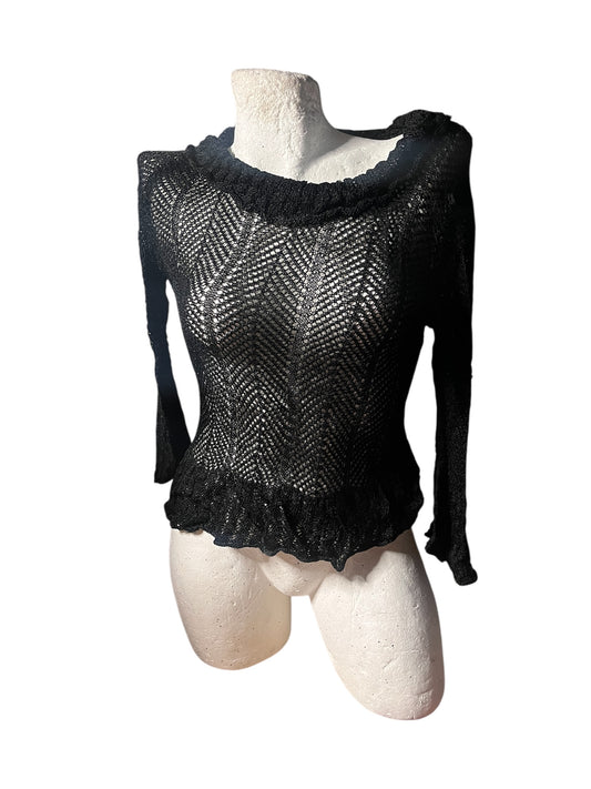 White Drop open-knit top #11336