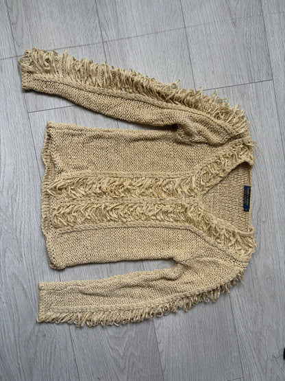 Vintage Y2K Deconstructed Fringe Knit Sweater #13226