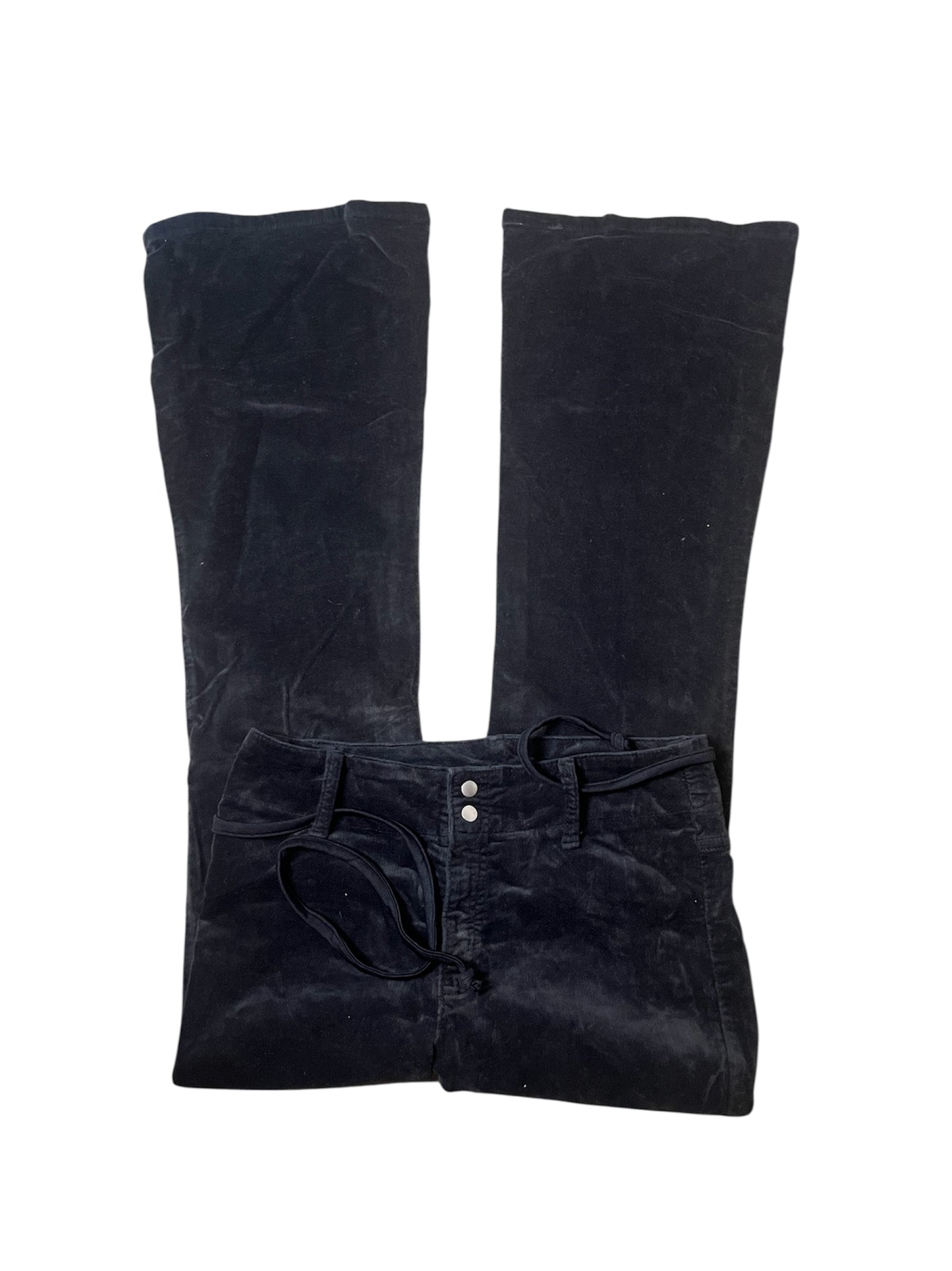 United Colors of Benetton Black Flared Trousers with Stud Detail #11603