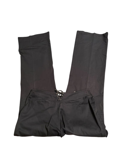 Bencivenga Black Lace-Up Flared Trousers with Zip Details #13575