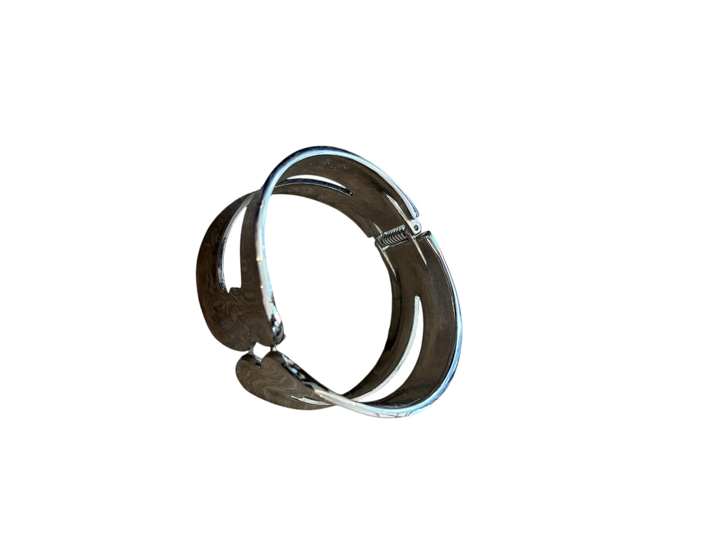 2000s Made in Italy Ribbed Metal Cuff #13267