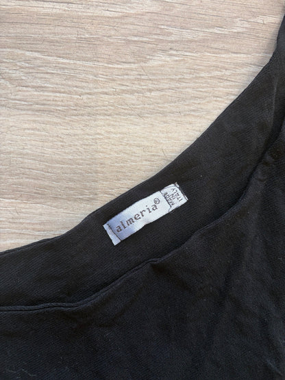 1990s Almeria Black Viscose Maxi Dress #13270