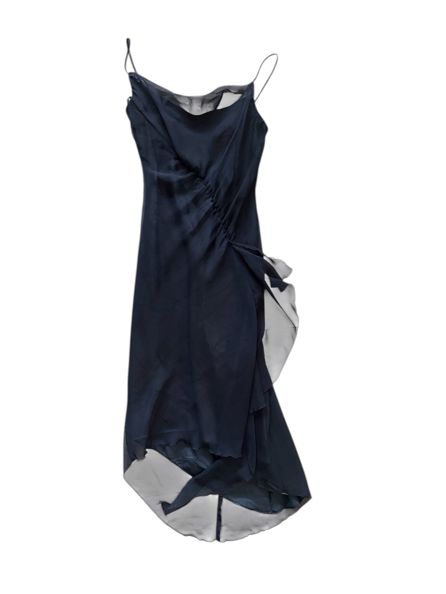 Black Draped Slip Dress #12219