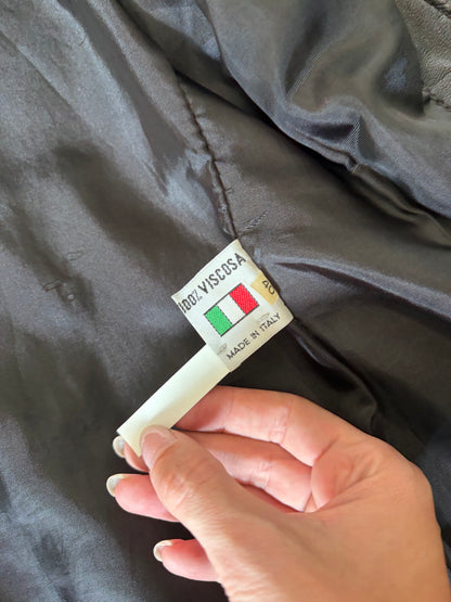 Vintage Italian Black Leather Zip Jacket #11993