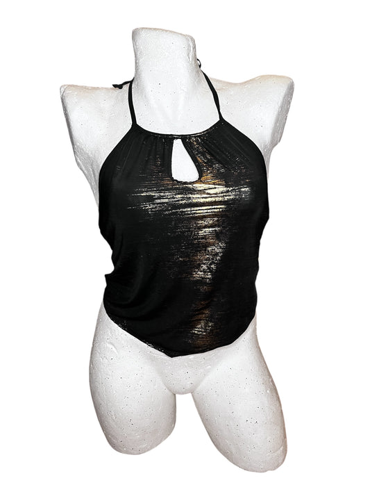 Sensual Metallic Halter Top #5820