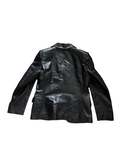 Clucavallo Black Leather Tailored Blazer – IT 38 #11707