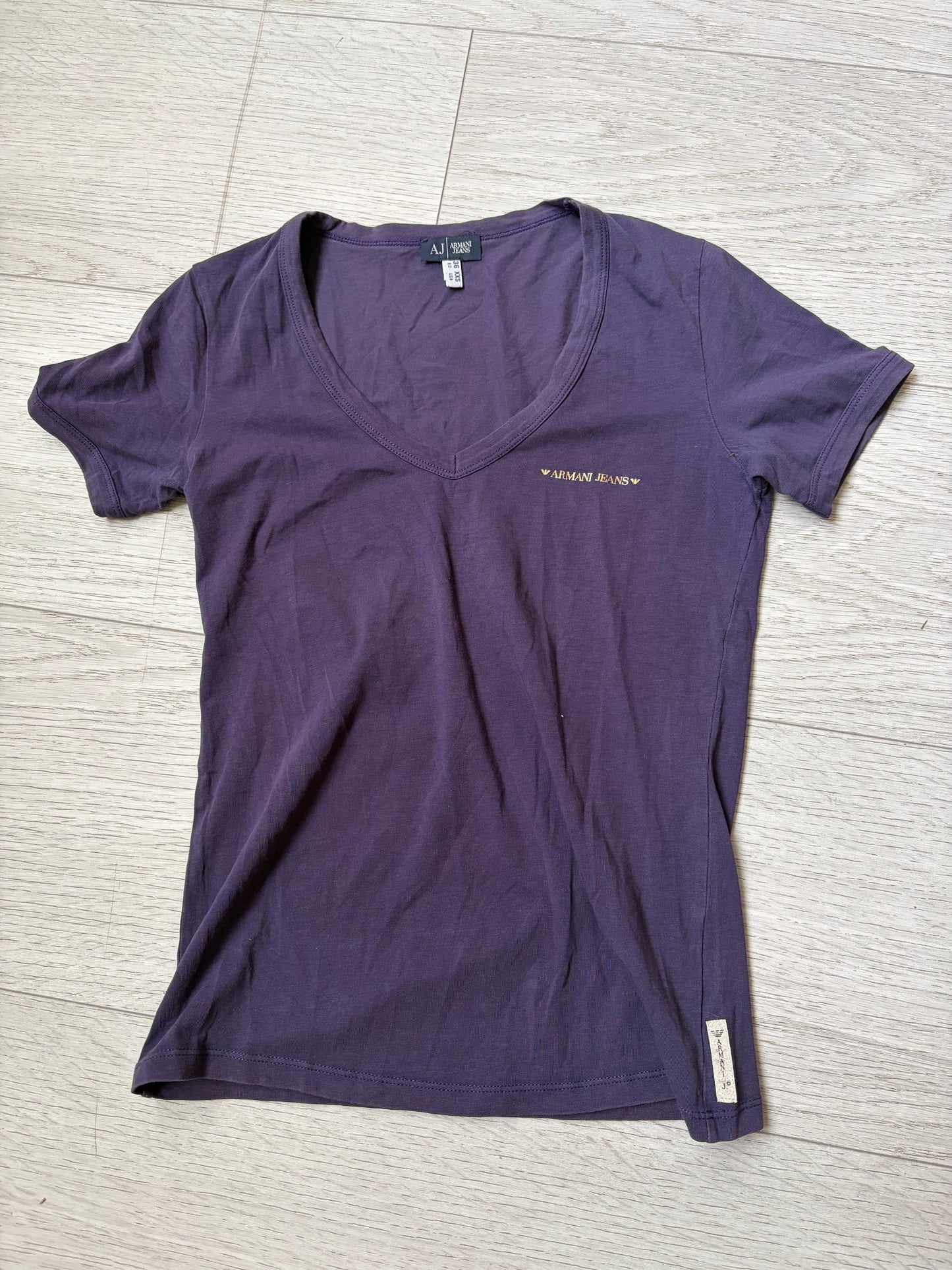 Armani Jeans Y2K Purple Logo T-Shirt #13212