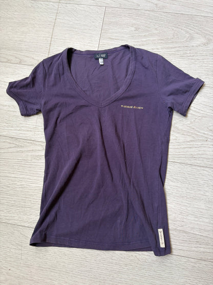 Armani Jeans Y2K Purple Logo T-Shirt #13212