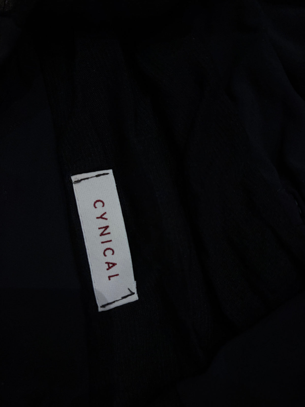 Cynical Black Ruched Mesh Top #13400