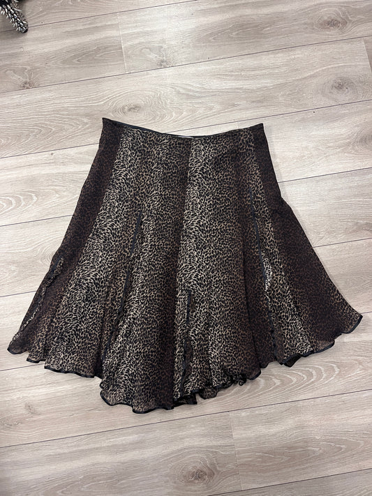 Y2K Sheer Leopard Handkerchief Skirt #12896