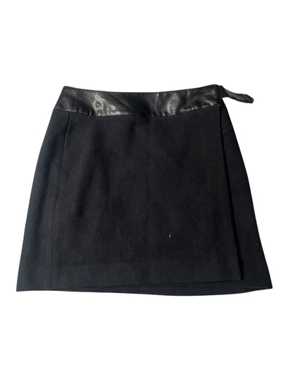 Black wool mini skirt #11310