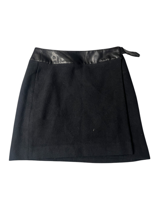Black wool mini skirt #11310