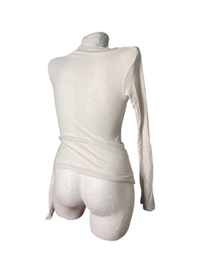Cotton Wrap Top with Waist Tie #11965
