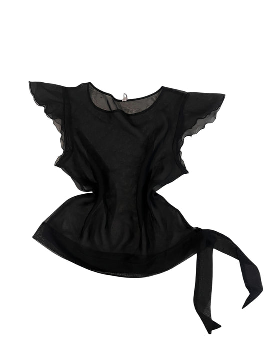 Black Sheer Tie Top #12130
