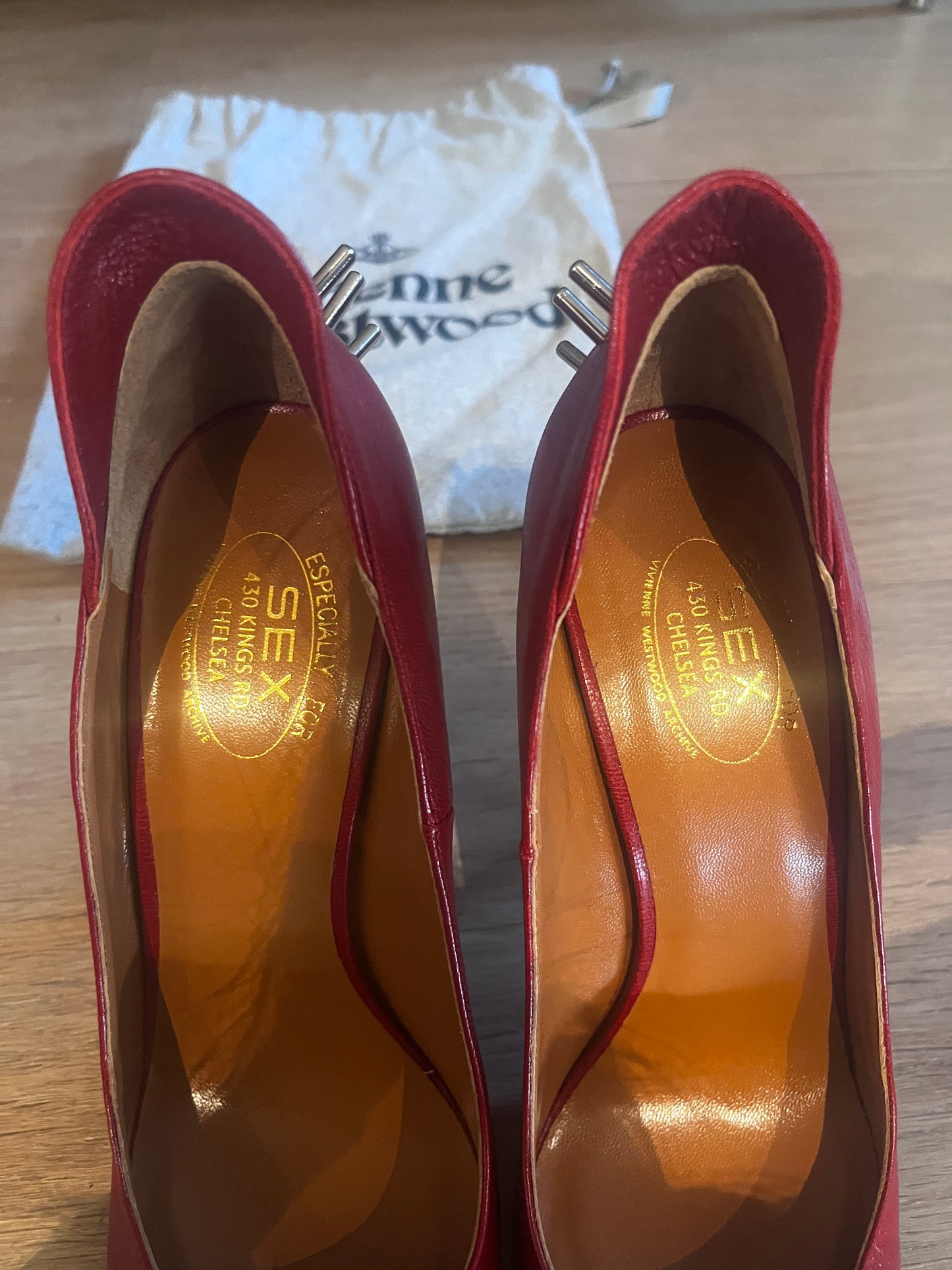 Vivienne Westwood Sex Court Pumps – Red Leather #9601