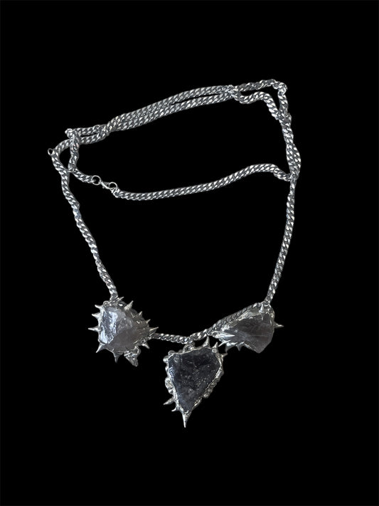 Triple Crystal Relic Necklace — #12873