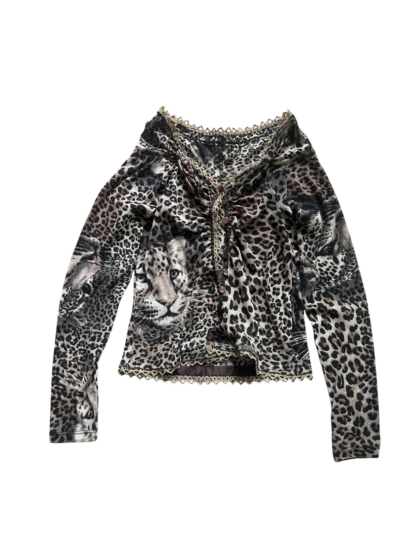 Animal Print Mesh Top #12694