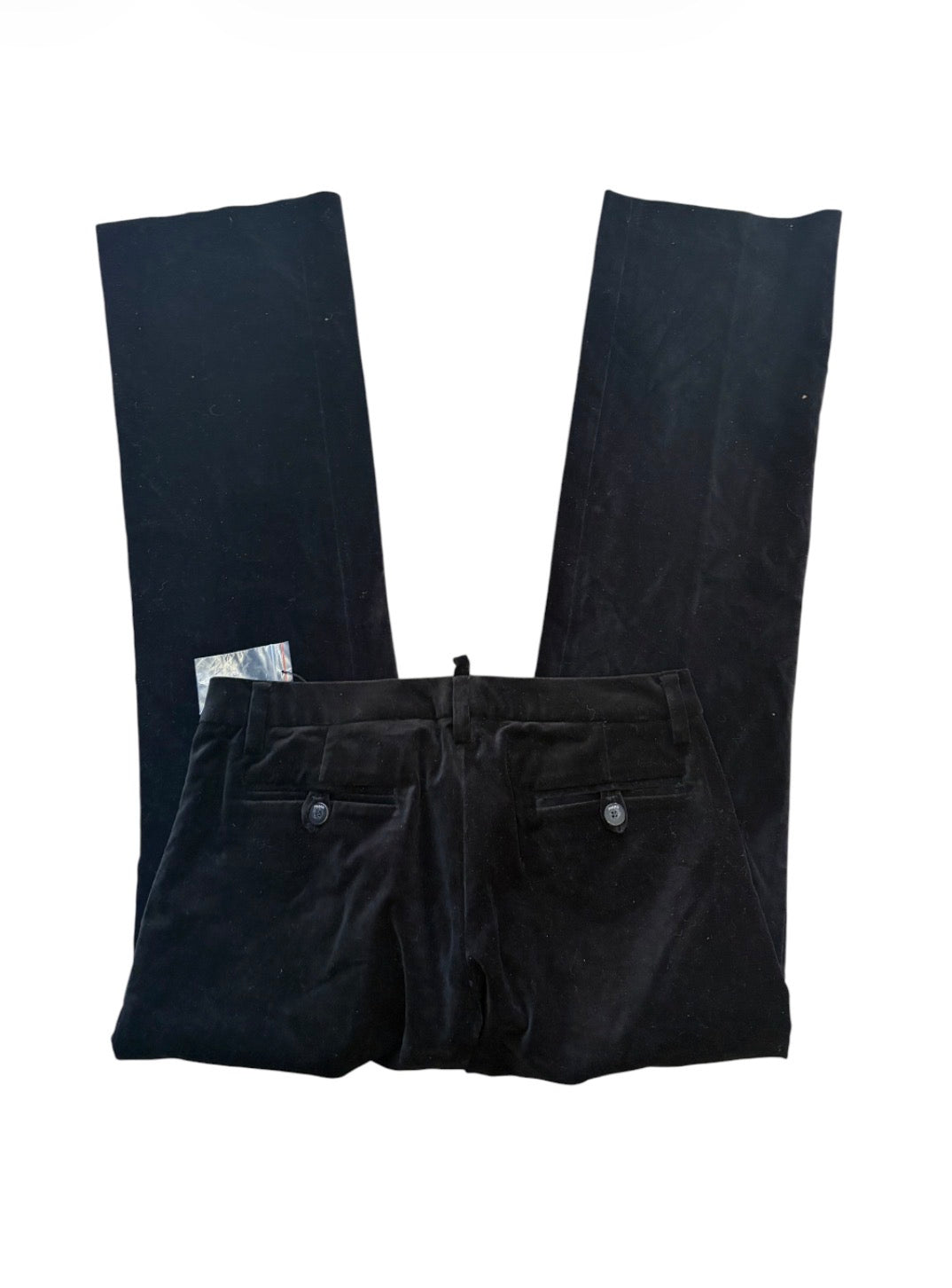 Phard Super Low Waist Black Velvet Trousers #13621