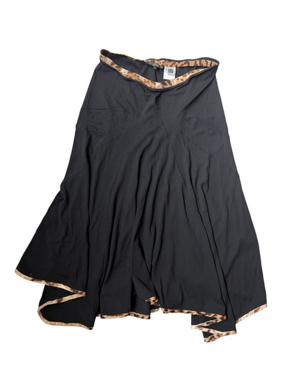 Roberto Cavalli Y2K Leopard-Trim Asymmetric Skirt #13217