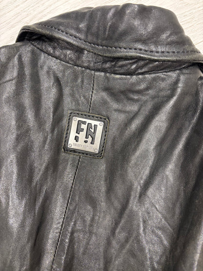 Freaky Nation Fitted Leather Biker Jacket #13325