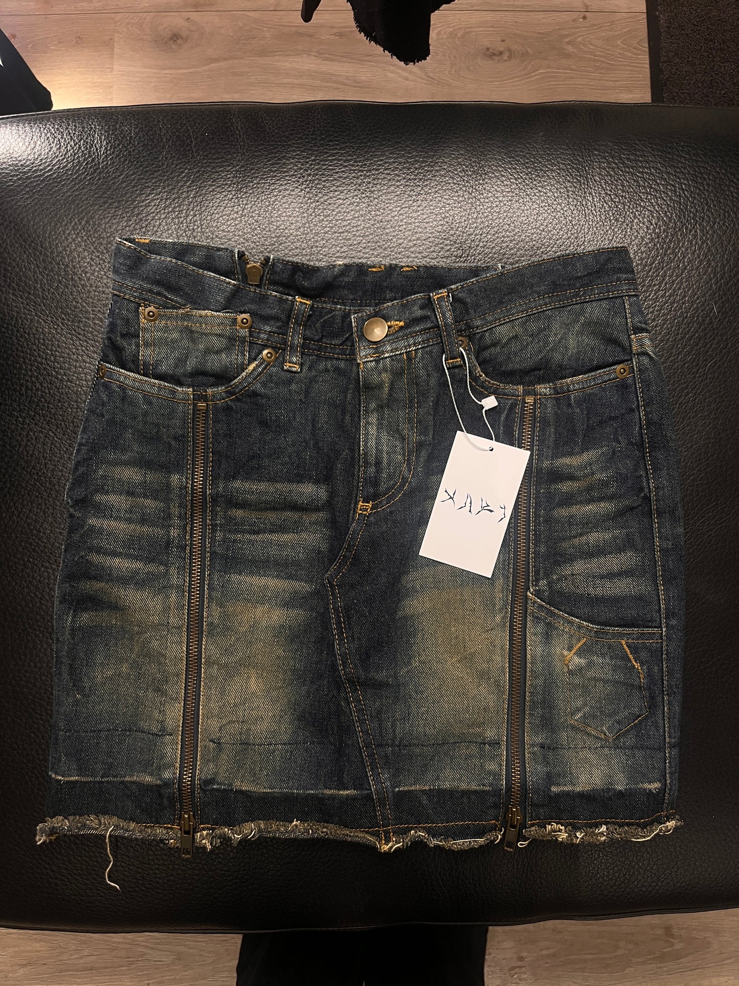 Washed Denim Skirt #10882