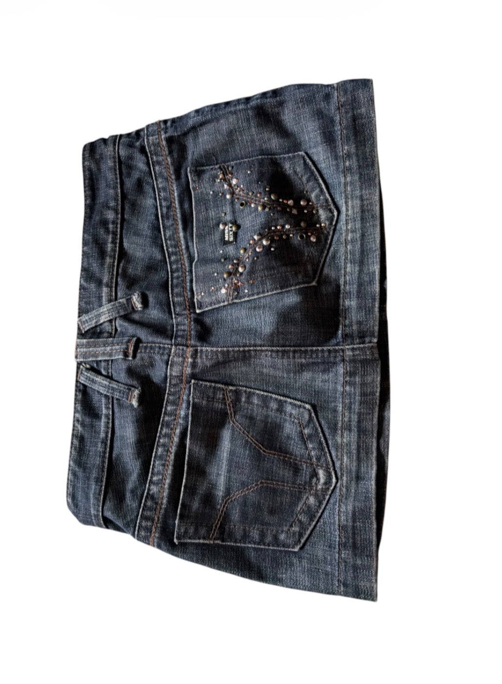 Miss Sixty Dark Washed Studded Mini Skirt #13640