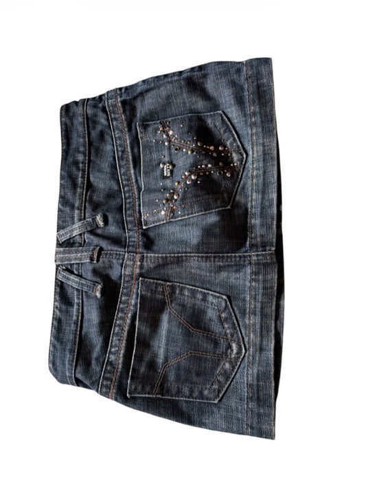 Miss Sixty Dark Washed Studded Mini Skirt #13640