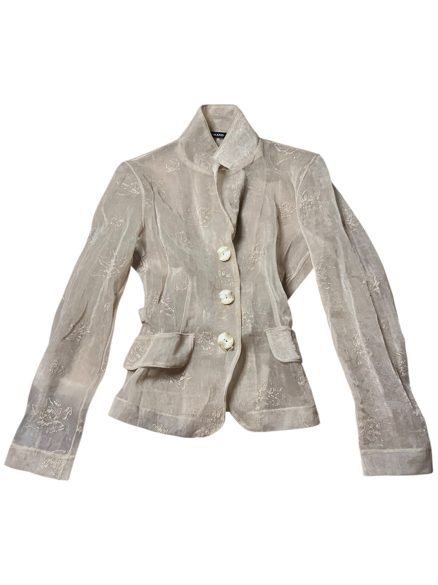 PHARD Sheer Jacquard Belted Jacket #12037