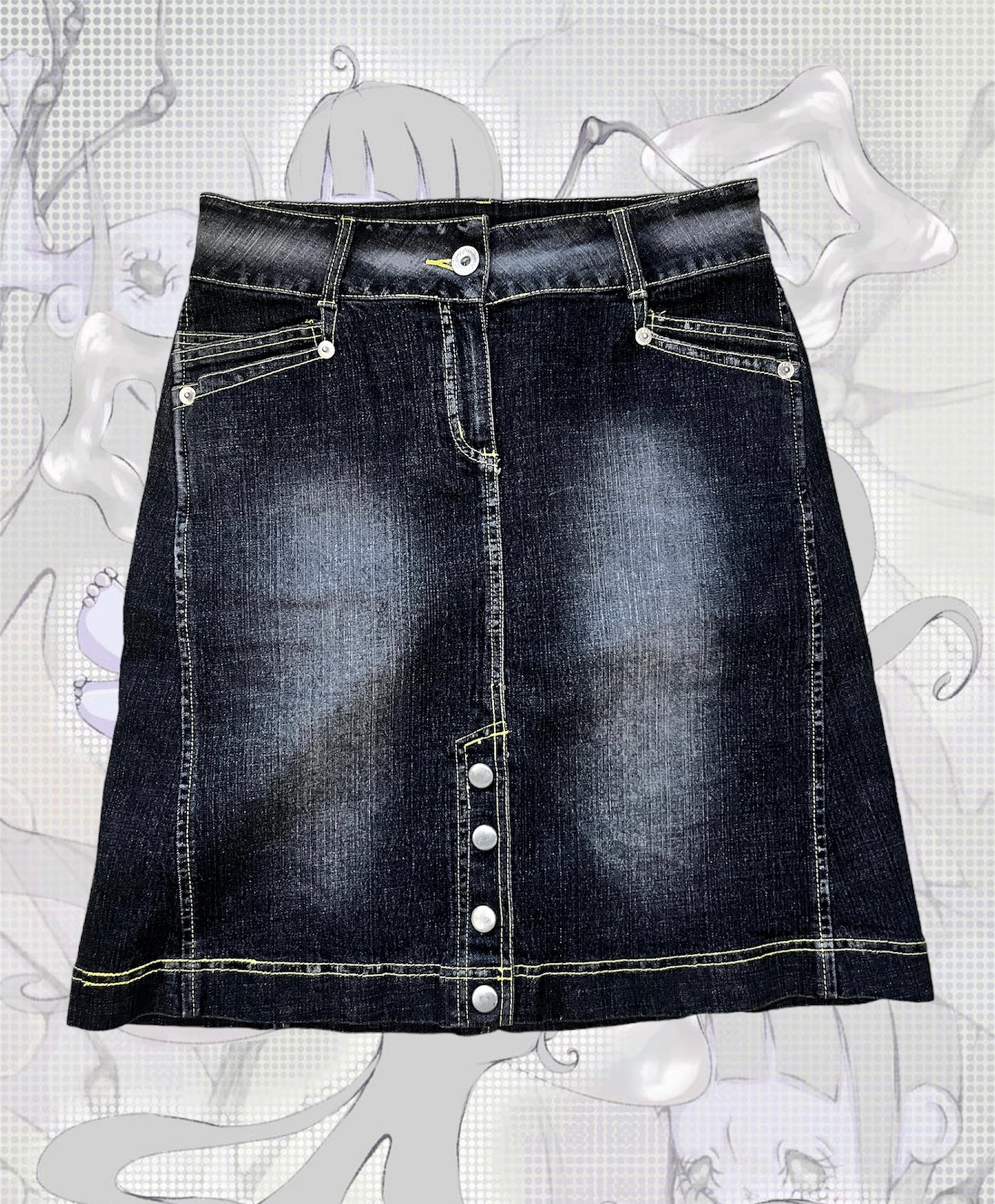 Midi Denim Skirt M