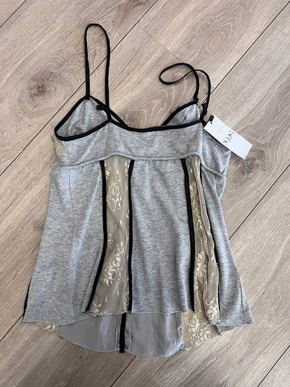 Archive Silk & Cotton Lace Corset Cami #12615
