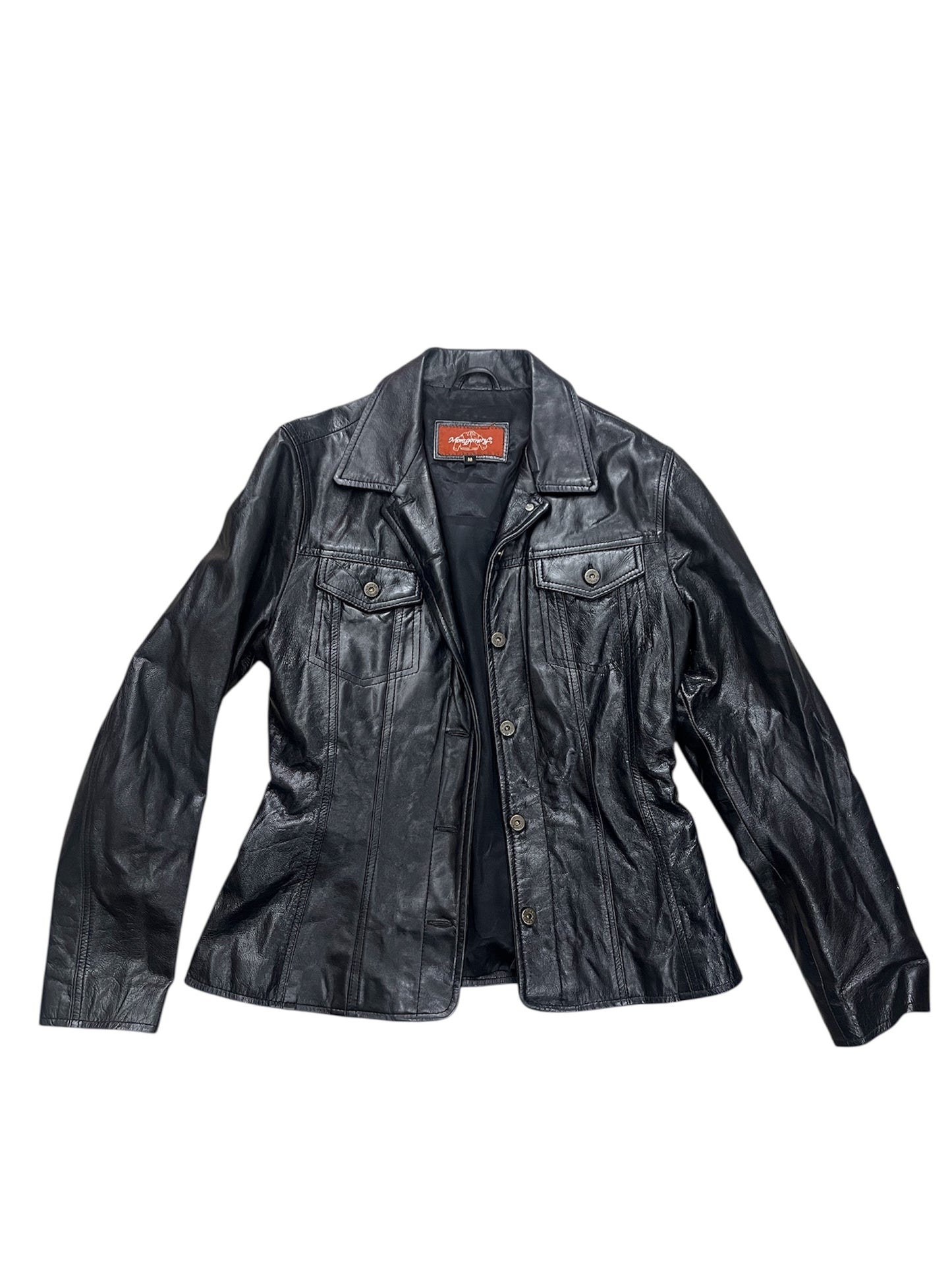 Black leather jacket #11371