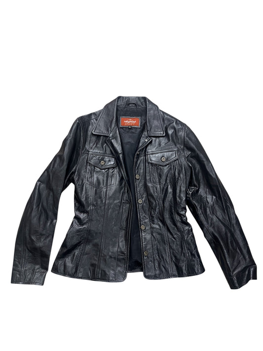 Black leather jacket #11371